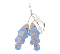 GLEAVI Décoration murale en bois sur le thème nautique : poissons suspendus - Sculpture murale style méditerranéen pour salle de bain ou chambre - Décoration inspirée de l'océan, des lacs et