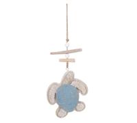 GLEAVI Décoration murale en forme de tortue de mer, thème océan et plage, décoration murale en bois à suspendre pour salle de bain intérieure et extérieure, bleu ciel