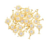 GLEAVI Décorations de Fête Religieuse 24 Pièces 8,3 Cm Luminaire Sacré pour Gâteaux et Desserts, Ornements D’église Vintage pour Fêtes Chrétiennes et Célébrations Religieuses