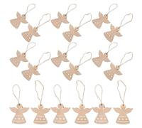 GLEAVI Décorations en Bois D'anges de Noël à Peindre 36 Pièces, Formes en Bois Brut, Pendentifs Légers pour Loisirs Créatifs, Ornements Suspendus Festifs pour Sapin et Décoration