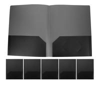 GLEAVI Dossiers de présentation à double poche 6PCS, format A4, plastique PP noir, pour organisation scolaire et utilisation domestique