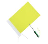 GLEAVI Drapeau Arbitre, Drapeau de Signalisation, Jaune, Poignée Ergonomique, Pongé et Acier Inoxydable, pour Football et Volleyball, Fans et Staff Événementiel, Course Équestre