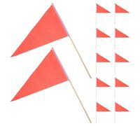 GLEAVI Drapeaux de Jardin Triangulaires Rouges Lot de 20 pour Signalisation de Pelouse et Entraînement Canin Pratiques pour Travaux de Jardinage