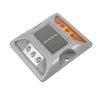 GLEAVI Éclairage Solaire Extérieur Balises Solaires pour Trottoirs en Aluminium Moulé Feu de Jaune et Blanc Lampe LED Étanche pour Allée Terrasse et Chemin Lot Solide pour Sécurité