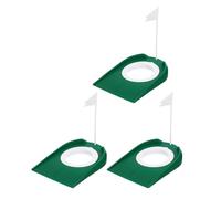 GLEAVI Ensemble 3 Coupes de Putting Vertes Amovibles Accessoire D’Entraînement de Golf Portable pour Intérieur et Extérieur Dispositif de Pratique au Putting avec Drapeaux Outil de