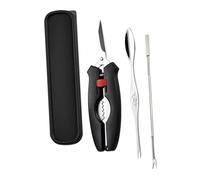 GLEAVI Ensemble D’Outils pour Ouvrir Les Crabes 4 Pièces INOX Ciseaux à Fruits de Mer Fourchette à Crustacés Réutilisable pour Fête de Fruits de Mer et Repas Convivial