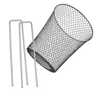 GLEAVI Ensemble de 1 Cage de Protection en Fer Noir avec 2 Piquets en U, Cache-Pot de Jardin Robuste et Respirant pour Plantes Potageres, Légumes et Fleurs, Protection Extérieure Animaux