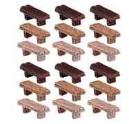 GLEAVI Ensemble de 18 Figurines de Mini Bancs en Résine Réaliste pour Décoration de Jardin Miniature et Maison de Poupée, Tabourets Démontables et Faciles à Nettoyer