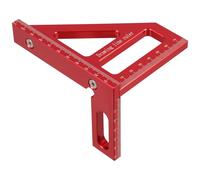 GLEAVI Équerre Multifonction en Alliage d'Aluminium Rouge Règle à Calcul Précise 45° et 90° Outil de Mesure d'Angle pour Travail du Bois Menuiserie et Ingénierie