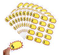 GLEAVI Étiquettes Autocollantes de Prix 20 Feuilles, Surface Inscriptible, Taille Visible, pour Vente au Détail, Vide-grenier et Supermarché, Autocollants de Prix Polyvalents et Faciles