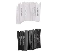 GLEAVI Étiquettes en Papier Faites la Main pour Bougies - Lot de 100 Pièces Rectangulaires Noires et Blanches - Étiquettes Suspendues pour Présents Diy, Décoration Fête et Emballage