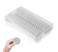 GLEAVI Étuis Porte-pièces Transparents avec Joints de Protection, Lot de 40 Capsules 1 Boîte de Rangement, Compatibles Pièces Diamètre 16/20/25/27/30/38/46 Mm, Coffret Plastique Solide