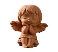 GLEAVI Figurine Ange Sculpté Mini avec Ailes Décoration Religieuse pour Bureau Jardin et Intérieur Ornement Artisanal Fille Cadeau