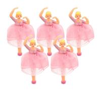 GLEAVI Figurines de Poupée Princesse Danseuse de Ballet 5 Pièces Jupe Dorée Accessoires pour Boîte à Musique Décoration Intérieure Présent Fille