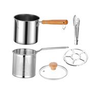GLEAVI Friteuse Inox avec Panier et Couvercle Poêle Friteuse Profonde Résistante Haute Température Set Complet avec Pince et Support pour Cuisine Maison et Restaurant