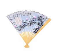 GLEAVI Grand Éventail Pliant Chinois Papier et Soie avec Structure Bambou Robuste et Décoratif Éventail Mural Géant pour Danse et Décoration Thématique Asiatique