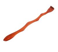 GLEAVI Gratte-Dos en Bois Rouge de Rose Long Manche Serpentin Outil de Massage pour Soulagement des Démangeaisons du Dos Bâtonnet Ergonomique pour Adultes et Personnes Âgées