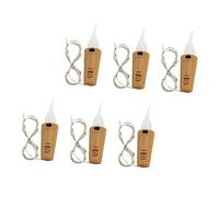 GLEAVI Guirlande Lumineuse Décorative De Bouchon De Bouteille 2m 20 LED Chaleur Douce, Rechargeable USB, Éclairage D’Ambiance pour Maison, Bar, Fête, Lot De 6 Pièces