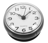 GLEAVI Horloge de Murale Étanche avec Ventouse, Affichage Numérique sans Pile, Couleur Noire, pour Salle de Bain, la Cuisine et Environnement Humide, Design Compact et Facile à Installer