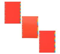 GLEAVI Intercalaires pour Classeur A4 en Plastique, 3 Jeux, Séparateurs Détachables pour Organisation Documents, Onglets Index pour Bureau et Cahier