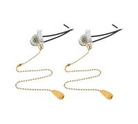 GLEAVI Interrupteur à Tirette Mural et Plafond 10A 30 CM en Fer Doré 2 Pièces Cordon de Tirage pour Ventilateur de Plafond et Luminaire Rallonge de Chaînette Accessoire Bricolage