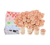GLEAVI Jeu de Bingo en Bois Complet Pions et Cartes Numérotées Format Compact Accessoire de Jeu Amusant pour Réunion Familiale et Fête de Réflexion et Mathématiques Set de Bingo