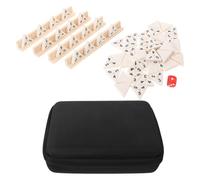 GLEAVI Jeu de Dominos Triangulaire 56 Pièces en Bois Naturel 35x35x8 Mm avec Support en Bois pour Adultes, Jeu de Société Familial Voyage, Dominos Numérotés pour Soirées et Loisirs
