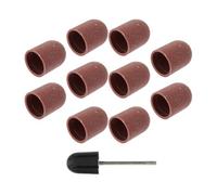 GLEAVI Kit de 10 Capuchons de Ponçage pour Manucure en Plastique Couleur Café, Embouts pour Ponceuse, Adaptés pour Couper Cuticules et Parois Latérales