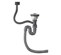 GLEAVI Kit de Vidange en S pour Évier de Salle de Bain Cuisine Siphon INOX 304 Trop-Plein Bonde Flexible pour Évacuation Rapide Installation Étanche et Solide Usage Domestique