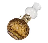 GLEAVI Lampe à Pétrole Vintage en Verre Éclairage de Secours Design Rétro Unique Mèche Réglable pour Salon et Chambre Apaisante Lampe de Nuit à Huile