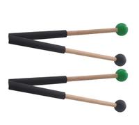 GLEAVI Lot 2 Paires de Maillets pour Marimba Manche en Bois, Baguettes de Percussion Universelles en Nylon Noir et Vert, Légères et Résistantes pour Instruments de Musique et Tambours à