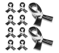 GLEAVI Lot de 10 Broches Paix en Métal Noir avec Ruban Épingles Décoratives pour Paquet à Dos Badge Souvenir Commémoratif Accessoire pour Cérémonie de Mémoire