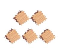 GLEAVI Lot de 10 Dalles de Sol Emboîtables en Mousse EVA 30X30X1 CM Tapis Puzzle Antidérapant Effet Bois Clair et Foncé Tapis de Gym et Aire de Jeu Confortable pour Salon Chambre et