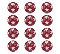 GLEAVI Lot de 12 Ballons de Foot en Plastique 31 MM Couleur Rouge Foncé et Blanc Accessoires de Remplacement pour Table de Football de Bureau Jeu de Football de Table