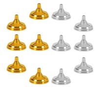 GLEAVI Lot de 12 Socles Portables pour Mât de Drapeau de Bureau, Bases Rondes en Métal Doré et Argenté, Supports Stables pour Petits Drapeaux, Accessoires pour Négociations et