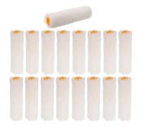 GLEAVI Lot de 15 Mini Rouleaux à Peinture 10 CM avec Manchons en Coton Blanc pour Murs et Meubles Kit Professionnel pour Retouches Précises Adapté pour Travaux D’Angle et Surfaces