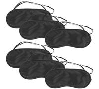 GLEAVI Lot de 16 Masques de Sommeil Jetables en Polyester Imitation Soie Noire Couvre-Yeux Confortables pour Dormir Bandeau Doux Usage Voyage Maison et Bureau Masques Yeux en Vrac