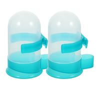 GLEAVI Lot de 2 Abreuvoirs Automatiques Verts Petits en Plastique pour Pigeons et Perroquets Porte-Eau Léger et Solide Bol d'eau Adapté Maison et Extérieur