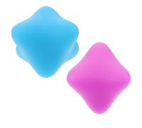 GLEAVI Lot de 2 Balles Hexagonales de Massage en Silicone, Balles d'exercice Doigts, Renforcement Musculaire des Mains, Couleurs Bleu et Violet, Rééducation Fitness à Domicile