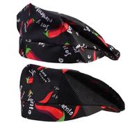 GLEAVI Lot de 2 Bérets de Serveur Cuisine Toque de Chef Confortable en Tissu Non Tissé et Filet Respirant Taille Unique Couleurs Piment Rouge et Noir Adaptés au Travail en