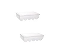 GLEAVI Lot De 2 Boîtes De Rangement Pour 15 Œufs Avec Couvercle En Plastique Pp Design Compact Pour Réfrigérateur Facile À Utiliser