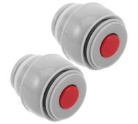 GLEAVI Lot de 2 Bouchons Isothermes Étanches Compatibles Tasses Thermiques 500-1200 Ml Interrupteur Pression Pratique Couvercles de Rechange Gris Bordure Rouge pour Voyage et Usage