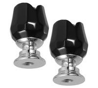 GLEAVI Lot de 2 Boutons de Meuble en Cristal à Motif Floral Poignées en Diamant Vintage Petit Modèle 1 Trou Finition Noire Brillante pour Tiroirs et Armoires Cuisine Décoratives