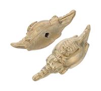 GLEAVI Lot de 2 Boutons de Tiroir en Laiton Naturel, Poignées de Meuble Nautiques de Tortue Chevauchant un Crocodile, Quincaillerie Décorative Vintage pour Commode, la Cuisine et