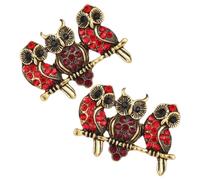 GLEAVI Lot de 2 Broches Hibou en Alliage avec Cristaux Étincelants Petites Broches Animaux en Vintage Accessoires Mode pour Costumes Pulls Robes et Vestes Élégant