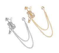 GLEAVI Lot de 2 Broches Violon en Alliage Épingles de Revers Décoratives Doré et Argenté Accessoires Mode pour Vêtements Femme et Paquet Présent Original pour Occasions Spéciales