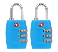 GLEAVI Lot de 2 Cadenas à Code Tsa 3 Chiffres pour Bagages, Paquet de Sport et Casiers, Cadenas à Bagages Homologués Tsa, Verrouillage par Mot de Passe, Couleur Bleue, Compact et