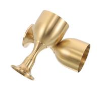 GLEAVI Lot De 2 Calices Rétro Décoratifs Du Saint Graal Pour Offrandes Au Chœur Style Vintage Coupe À Vin Médiévale En Laiton Doré