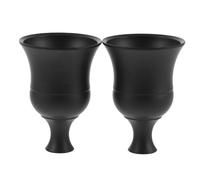 GLEAVI Lot de 2 Chandeliers Vintage bougeoirs en métal - Style Rustique et champêtre, Support pour Bougies piliers, idéal pour Un dîner Romantique aux chandelles (Noir).