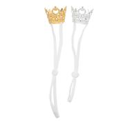 GLEAVI Lot de 2 Couronnes pour Hamster et Petits Animaux Chapeaux Royaux Ajustables en Tissu Doux Accessoires de Déguisement Doré et Argenté pour Fêtes et Photos D’Animaux